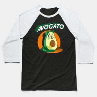 Cute Avogato Avocado Cat Funny Kitty Avo-gato Pun Baseball T-Shirt